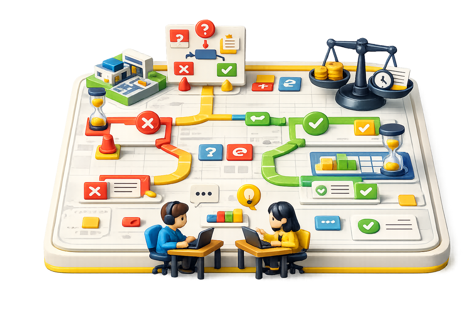 Product strategy simulation illustration